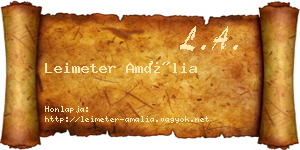 Leimeter Amália névjegykártya